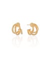 Brinco Argola Tubo Três Filetes 1.7 cm Banhado a Ouro 18K