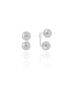 Ear Jacket Bola Lisa 9 mm Ródio Branco