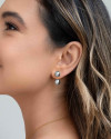 Ear Jacket Bola Lisa 9 mm Ródio Branco