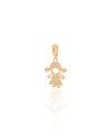 Pingente FIlho Menina Cravejado Cristal 1.7 cm Banhado a Ouro 18K