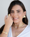 Anel Liso Abaulado Tamanho 19 Banhado a Ouro 18K