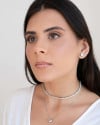 Conjunto Cravação Inglesa Ródio Branco
