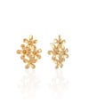 Brinco Flores Lisas Banhado a Ouro 18K