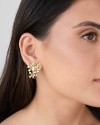 Brinco Flores Lisas Banhado a Ouro 18K