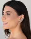 Ear Cuff Folha Ródio Branco