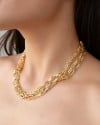 Choker Elos Ovais Cinco Voltas Banhado a Ouro 18K