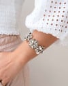 Bracelete Flores Lisas Ródio Branco