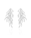 Ear Cuff Folha Detalhada Ródio Branco