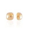 Brinco Quadrado Abaulado Liso Banhado a Ouro 18K