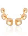 Ear Cuff Quadrados Abaulados Lisos Banhado a Ouro 18K