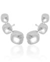 Ear Cuff Quadrados Abaulados Lisos Ródio Branco