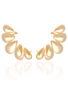 Ear Cuff Gotas Lisas Banhado a Ouro 18K