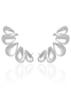 Ear Cuff Gotas Lisas Ródio Branco