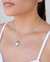 Gargantilha Veneziana Quadrado Abaulado Liso Ródio Branco