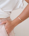 Bracelete Flat Liso 3 mm Banhado a Ouro 18K