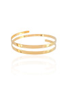 Bracelete Superior Duas Voltas 1 cm  Banhado a Ouro 18K