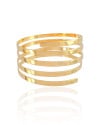 Bracelete Superior Cinco Voltas 2,5 cm Banhado a Ouro 18K