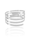 Bracelete Superior Cinco Voltas 2,5 cm Ródio Branco