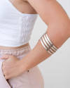 Bracelete Superior Cinco Voltas 2,5 cm Ródio Branco