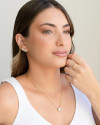 Brinco Ponto de Luz 5 mm Cristal Banhado a Ouro 18K