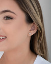 Brinco Ponto de Luz 5 mm Cristal Banhado a Ouro 18K