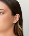 Brinco Ponto de Luz 5 mm Cristal Banhado a Ouro 18K