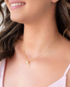 Gargantilha Veneziana Letra L e Ponto de Luz Cristal Banhado a Ouro 18K