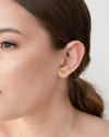 Brinco Ponto de Luz Green Light 4 mm Banhado a Ouro 18K