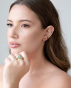 Ear Cuff Geométrico Colorido Banhado a Ouro 18K