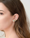 Ear Cuff Quadrado Oval Colorido Banhado a Ouro 18K