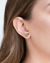 Ear Cuff Navetes Colorido Banhado a Ouro 18K