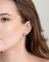 Ear Cuff Gotas Coloridas Banhado a Ouro 18K