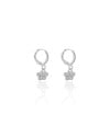 Brinco Argola Click Pet Cravejado 2.0 cm Ródio Branco