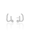 Ear Cuff Dois Filetes Liso Ródio Branco