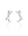 Ear Hook em X Grumet Ródio Branco