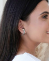 Ear Hook em X Grumet Ródio Branco