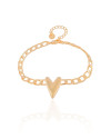 Pulseira Grumet Coração Liso Banhado a Ouro 18K