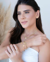 Pulseira Grumet Coração Liso Banhado a Ouro 18K