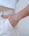 Pulseira Grumet Coração Liso Banhado a Ouro 18K