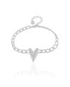Pulseira Grumet Coração Liso Ródio Branco