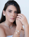 Pulseira Grumet Coração Liso Ródio Branco