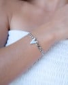 Pulseira Grumet Coração Liso Ródio Branco