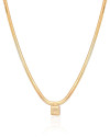 Choker Malha Fita Quadrado Liso Banhado a Ouro 18K