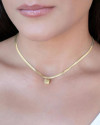 Choker Malha Fita Quadrado Liso Banhado a Ouro 18K