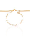 Choker Malha Fita Quadrado Liso Banhado a Ouro 18K