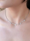 Choker Bolinhas Achatadas Pontos de Luz Cristal Ródio Branco