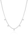 Choker Bolinhas Achatadas Pontos de Luz Cristal Ródio Branco