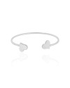 Bracelete Coração Liso Ródio Branco