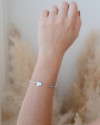 Bracelete Coração Liso Ródio Branco