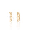 Ear Hook Quadrado Vazado Banhado a Ouro 18K